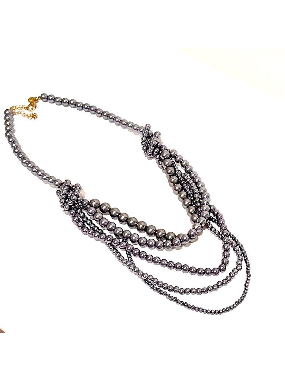 ISAAC MIZRAHI multi-strand gray pearl elegant party necklace | NEW​ - Picture 6 of 7